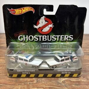 DVG08 MATTEL Hot Wheels Ghostbusters Ecto-1 + Ecto-1A Twin Pack Real Riders 2015